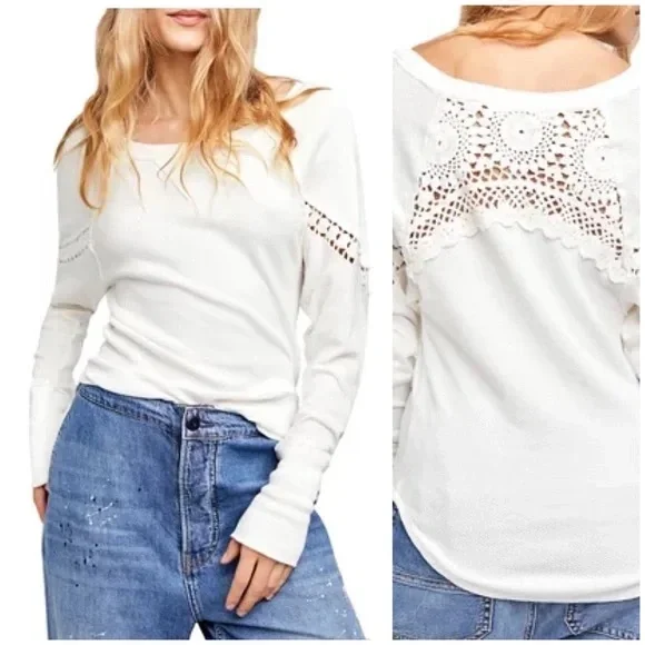 We The Free White Luela Thermal Long Sleeve Shirt - Picture 2 of 5